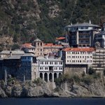 Dochiar. Orthodox Greek monastery on Holy Mount Athos in Greece. Keeps the Holy Relic of Orthodoxy - the icon “Quick to Hear”. 