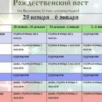 Календарь Рождественского поста 2021 - 2022