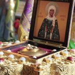 Reliquary with the relics of the holy matron and her icon