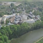 View of the Pafnutiev Borovsky Monastery from a helicopter